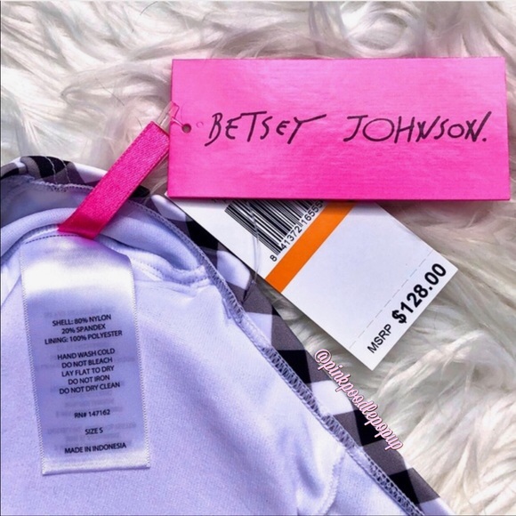 Betsey Johnson B&W Gingham Retro Bathing Suit NWT - Picture 13 of 14